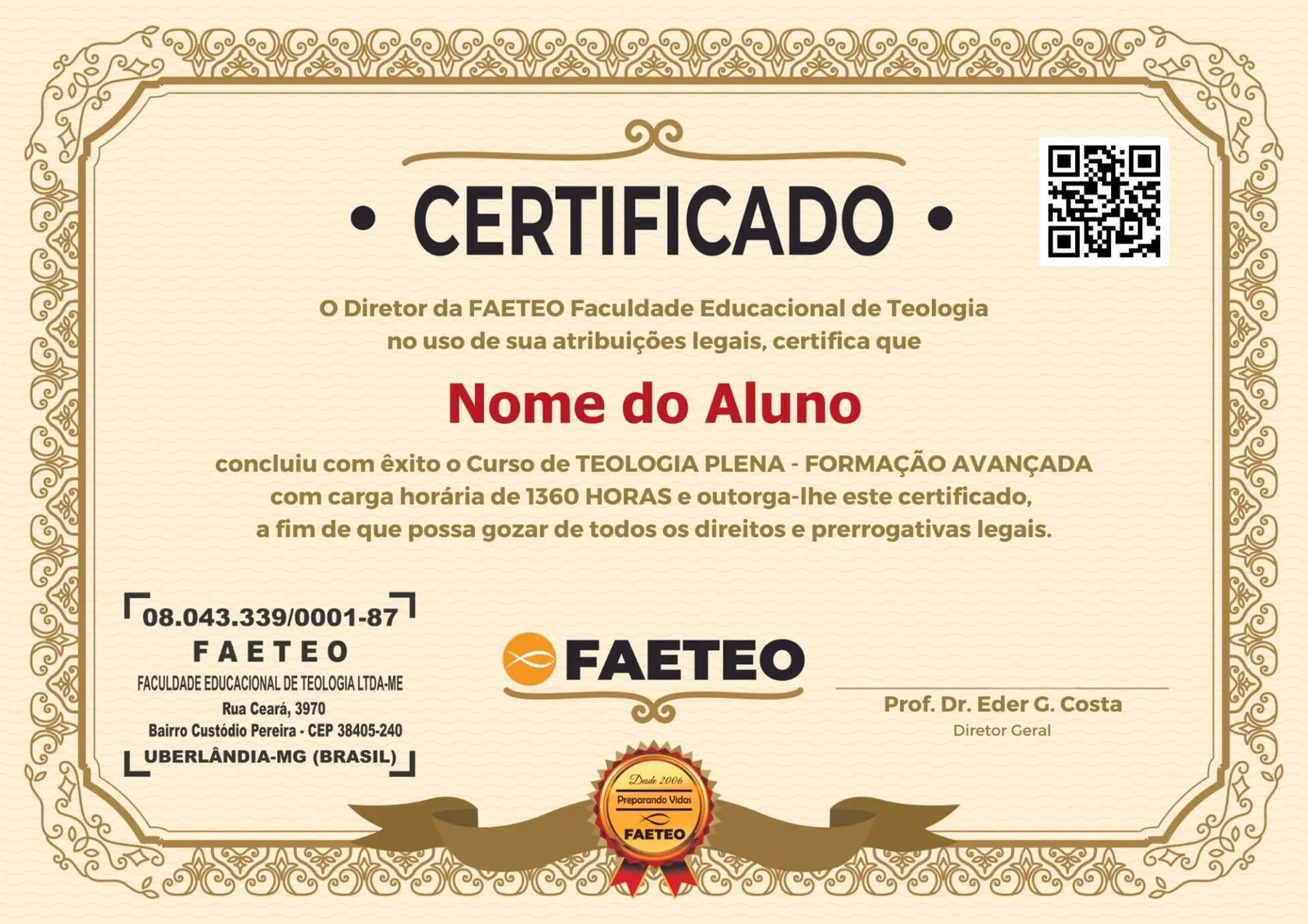 FAETEO - Teologia EAD e Capelania